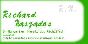 richard naszados business card